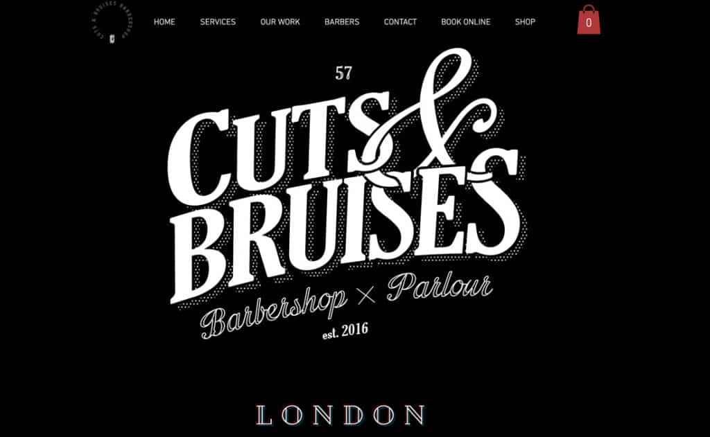 Barber website design example