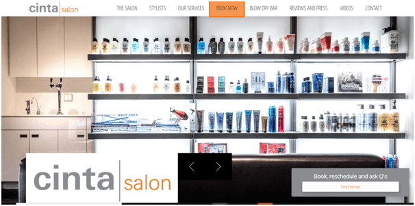 Conta salon website example