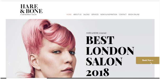 Wordpress hair salon website design