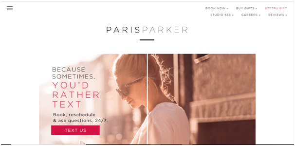 Paris Parker salon website inspiration