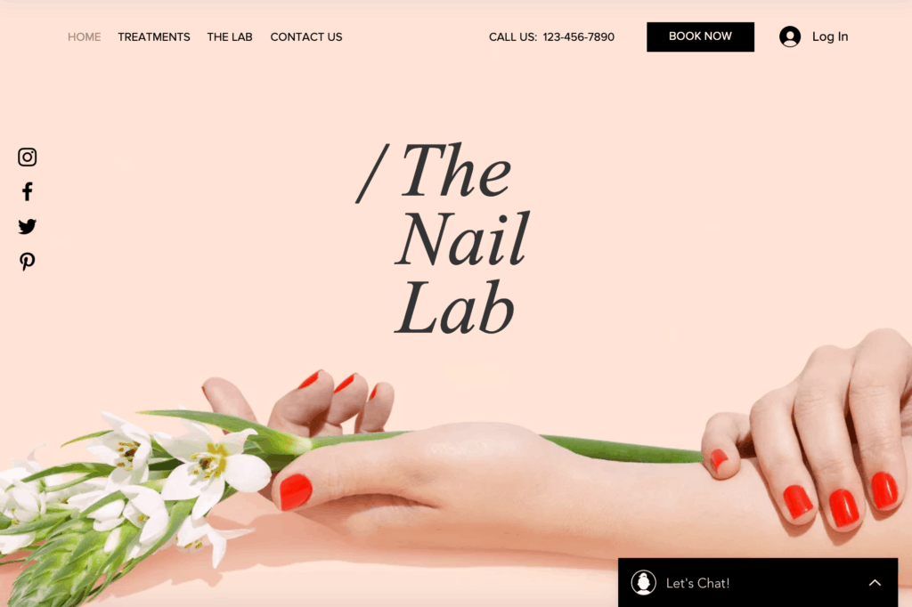 Nail salon homepage design