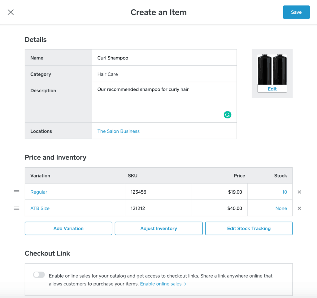 Managing your inventory in Square Appointments