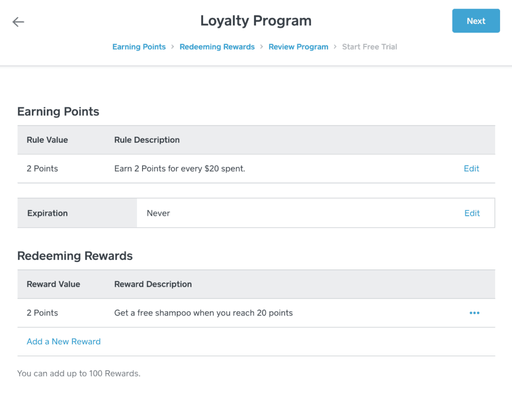 Square customer loyalty program