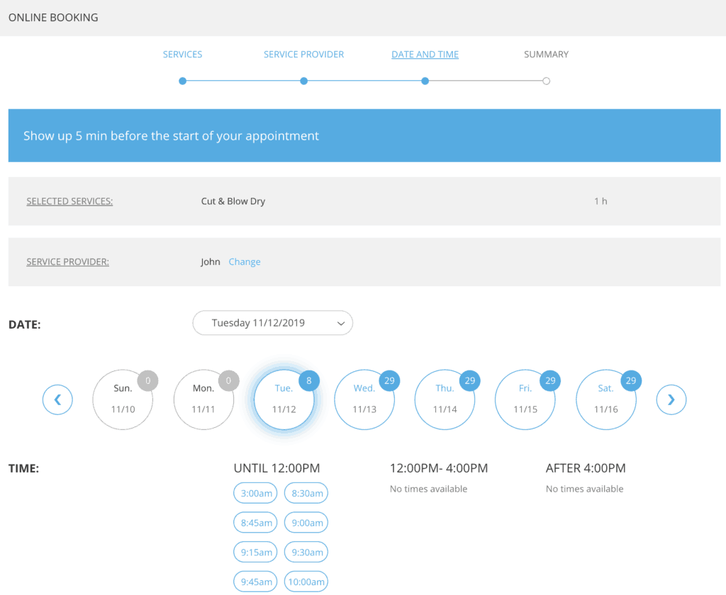 Online salon booking system