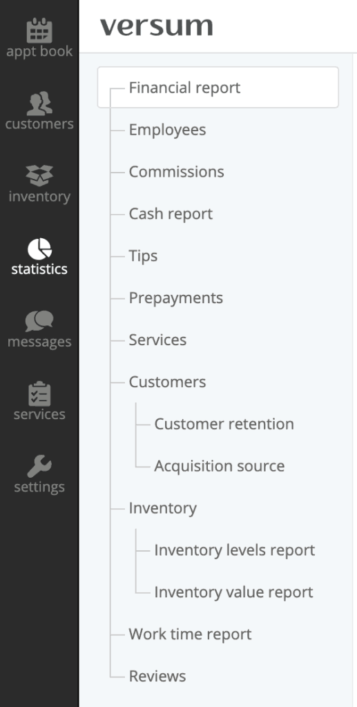 Create business reports with Versum