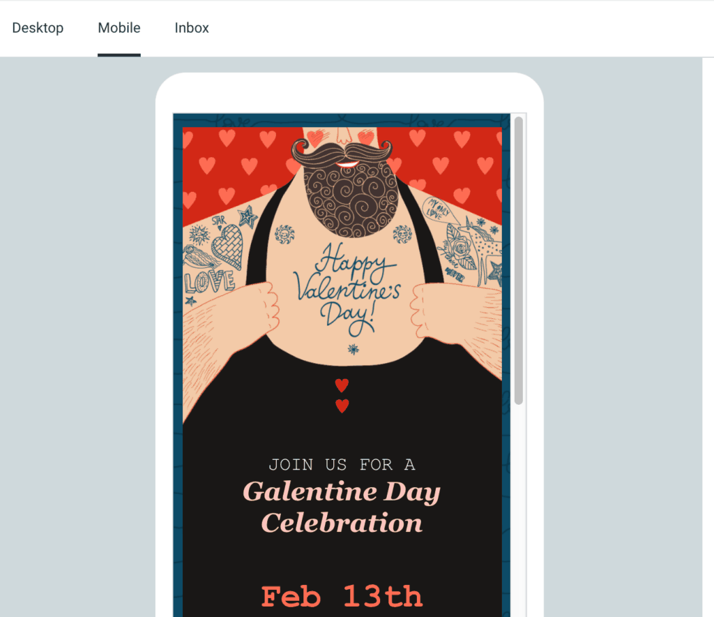 Salon email template for Valentine