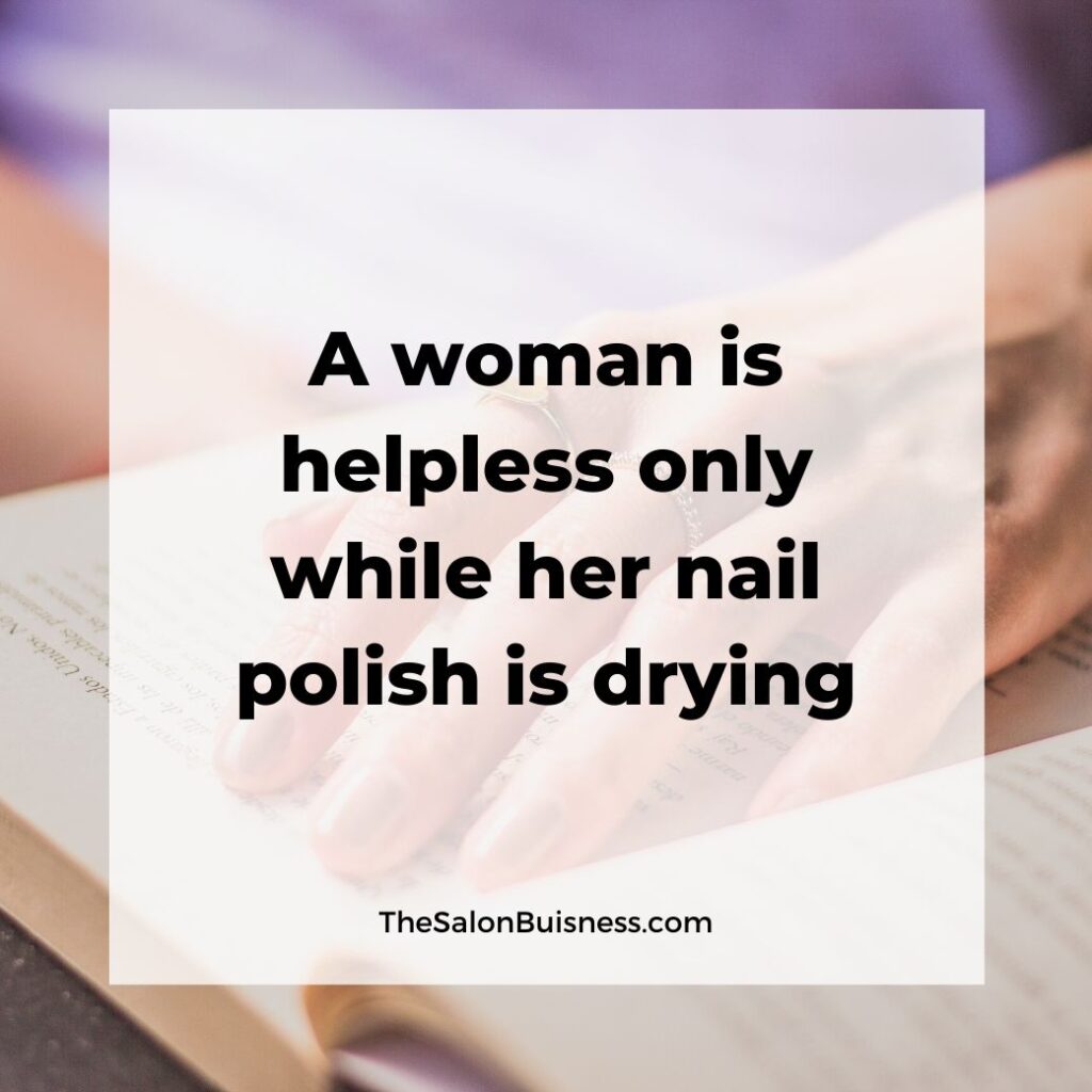 Funny quote about nail polish - pink nails - reading book