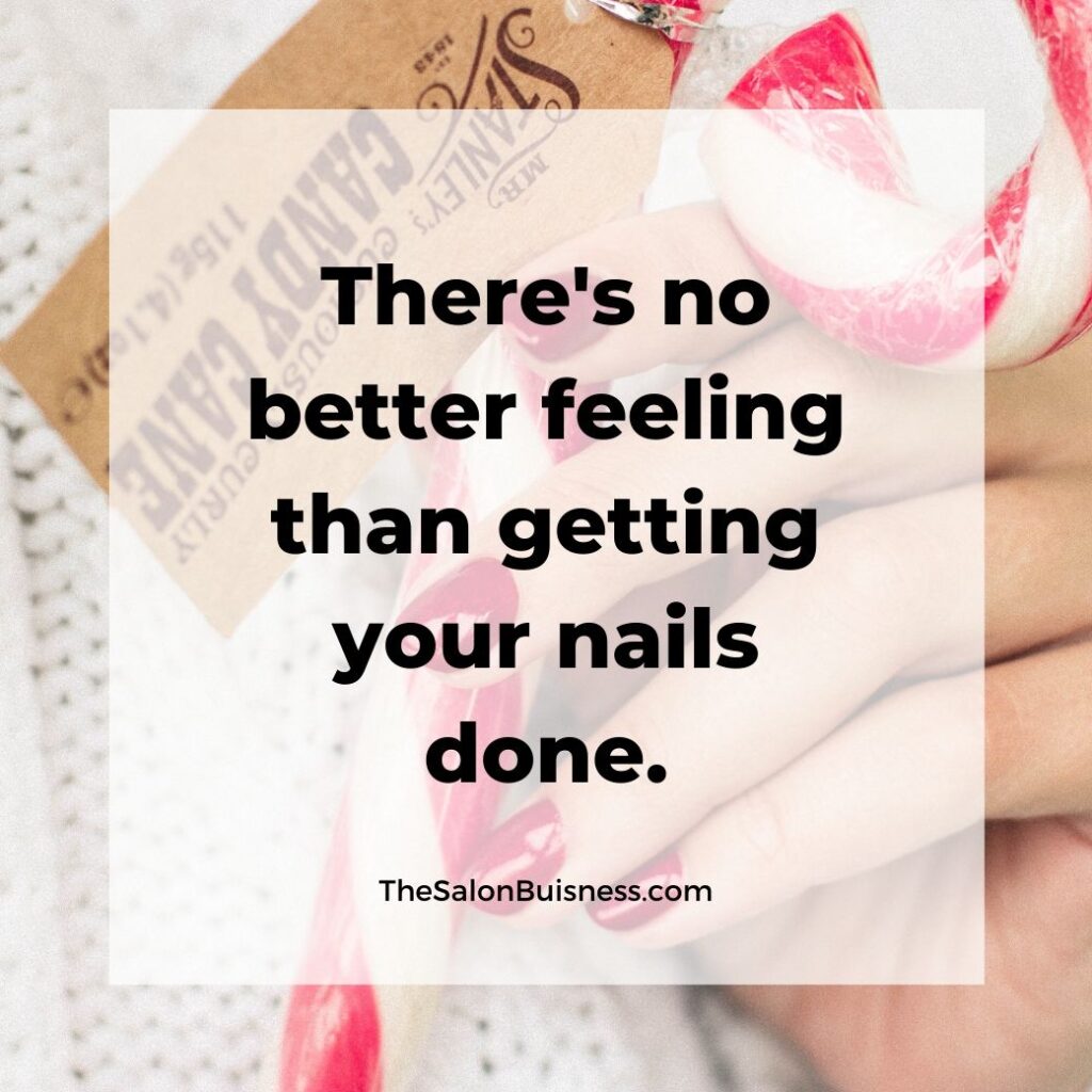 Nail quote - red nails with candy cane