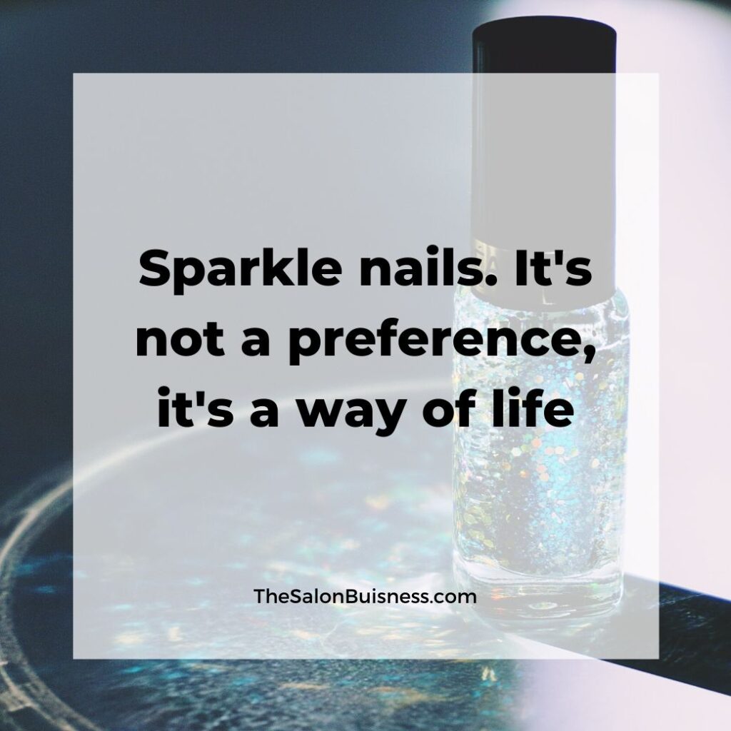 Quotes about sparkle nails - blue sparkly nail polish bottle