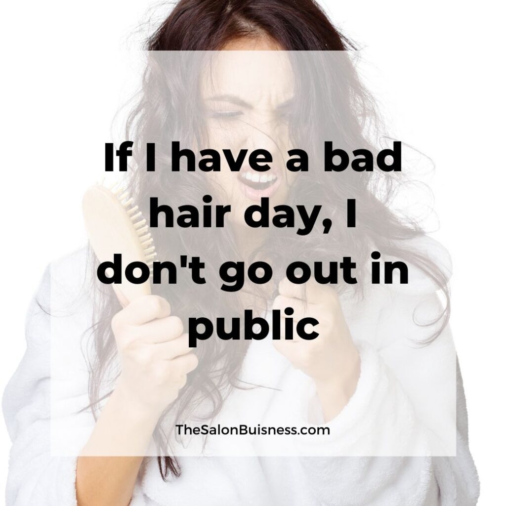 Bad hair day quotes - funny woman with messy brunette hair holding brush & looking angrily at her hair