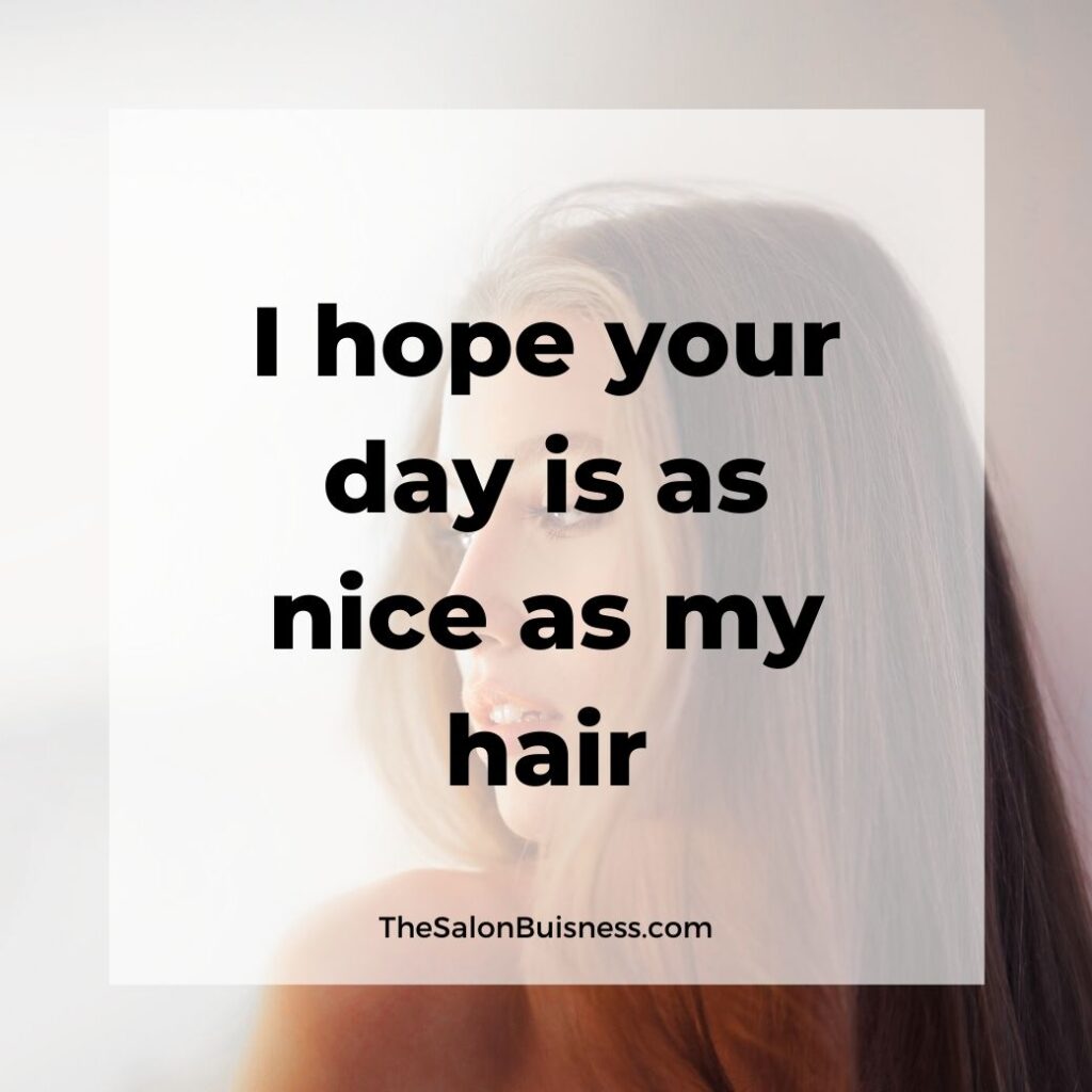 Good hair quote - woman with blond hair looking to the side