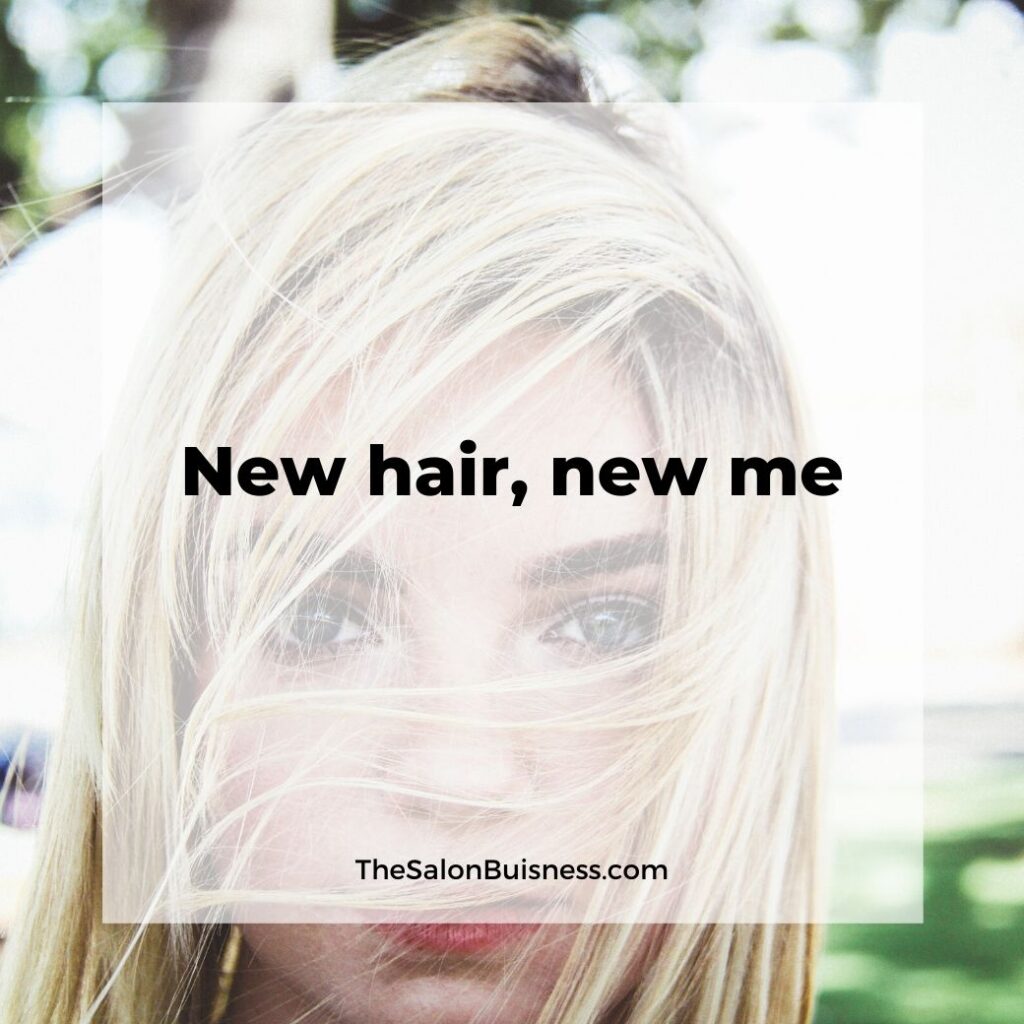 New hair quotes - woman with blonde hair covering face