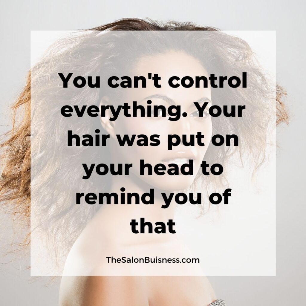Relatable bad hair day quotes - woman with messy brunette hair 