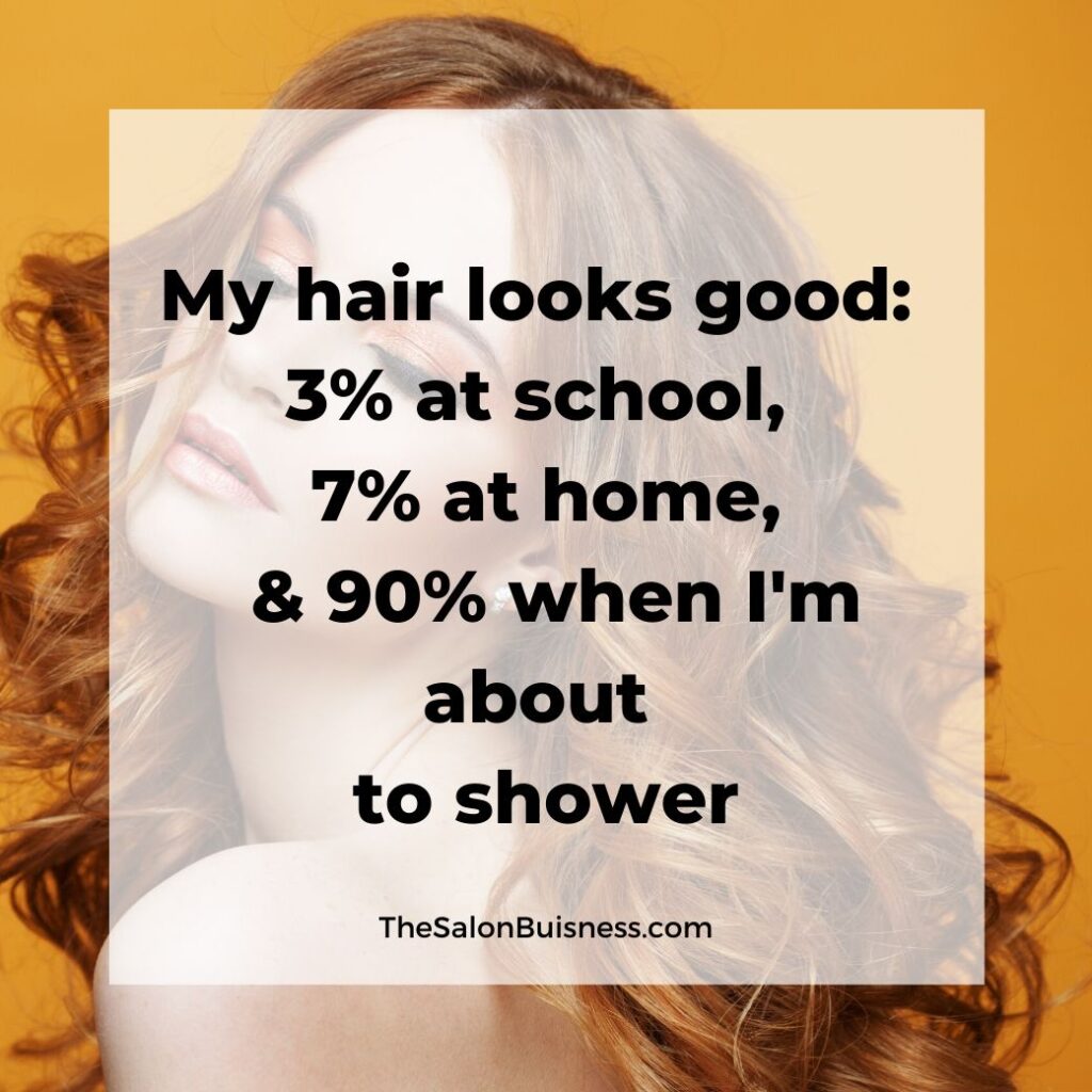 Relatable hair quotes - woman with long curly ginger hair 