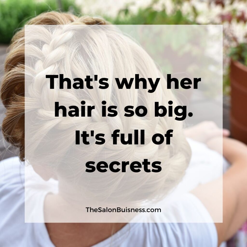beautiful girls hair quotes & saying  -  woman with blonde fishtail braid wearing white shirt