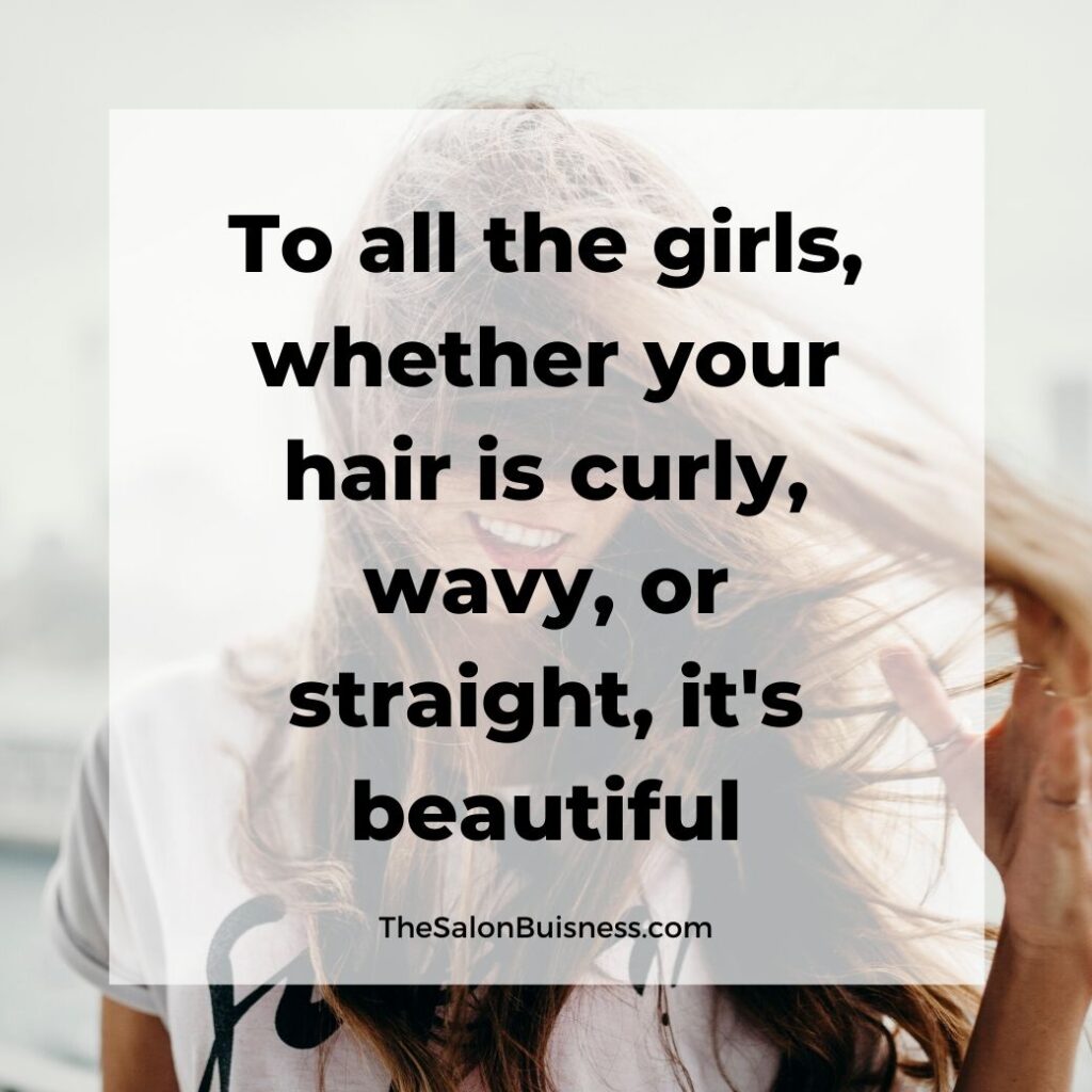 beautiful girls hair quotes & saying  -  woman with long brown hair covering face & smiling