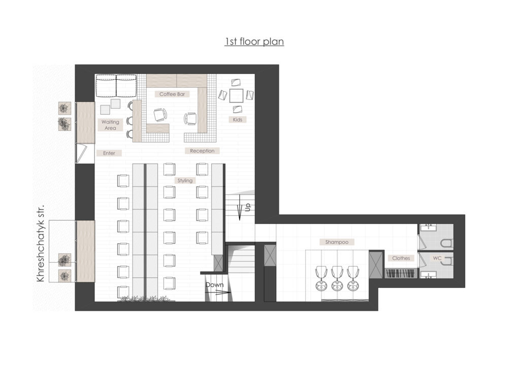 Hair and Nail Salon Floor Plan Blueprint