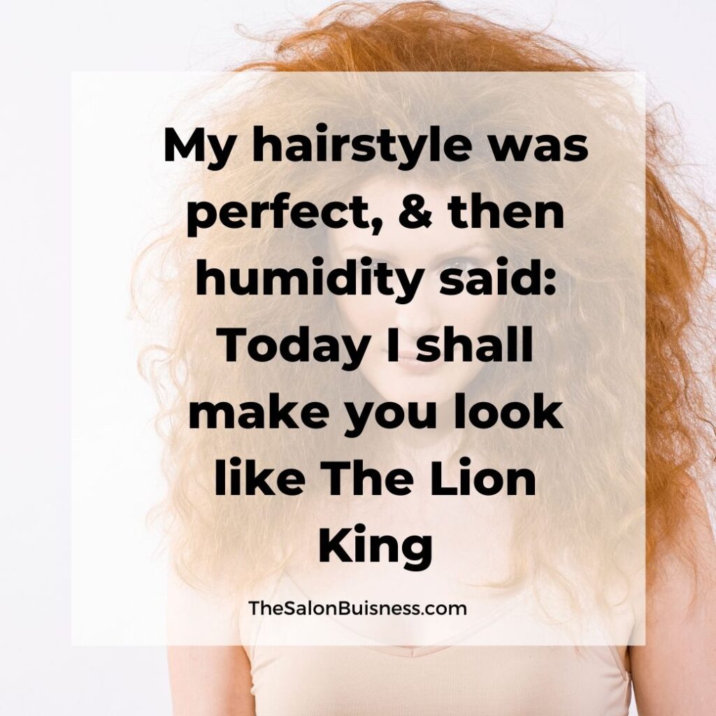 funny messy hairstyle quote - ginger haired woman with frizzy messy hair -  lion king
