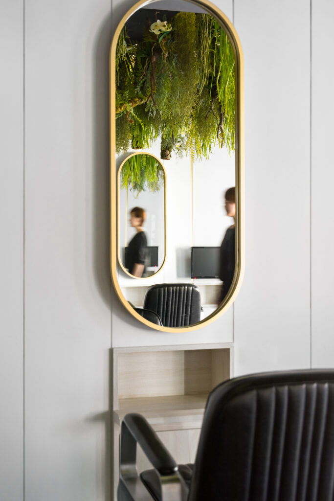 Gold salon mirror