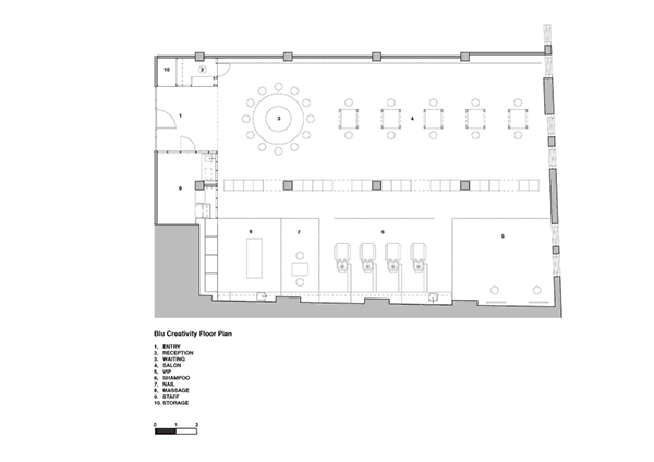 Hair salon floor plan blueprint