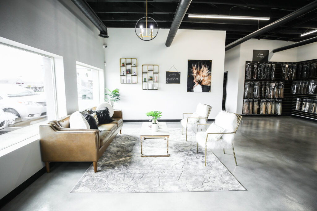 Hair salon waiting room design