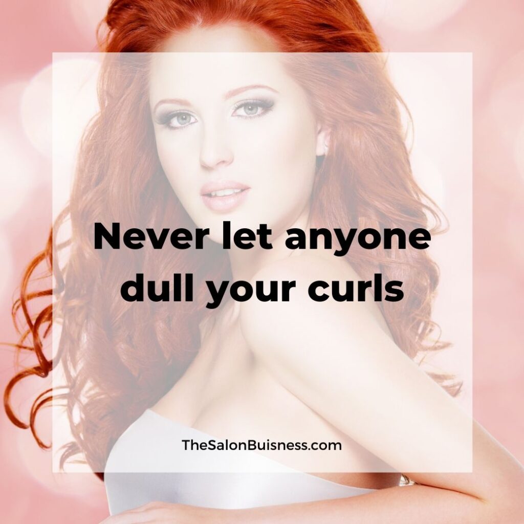 inspiring beautiful girls hair quotes & saying  -  woman with curly red hair