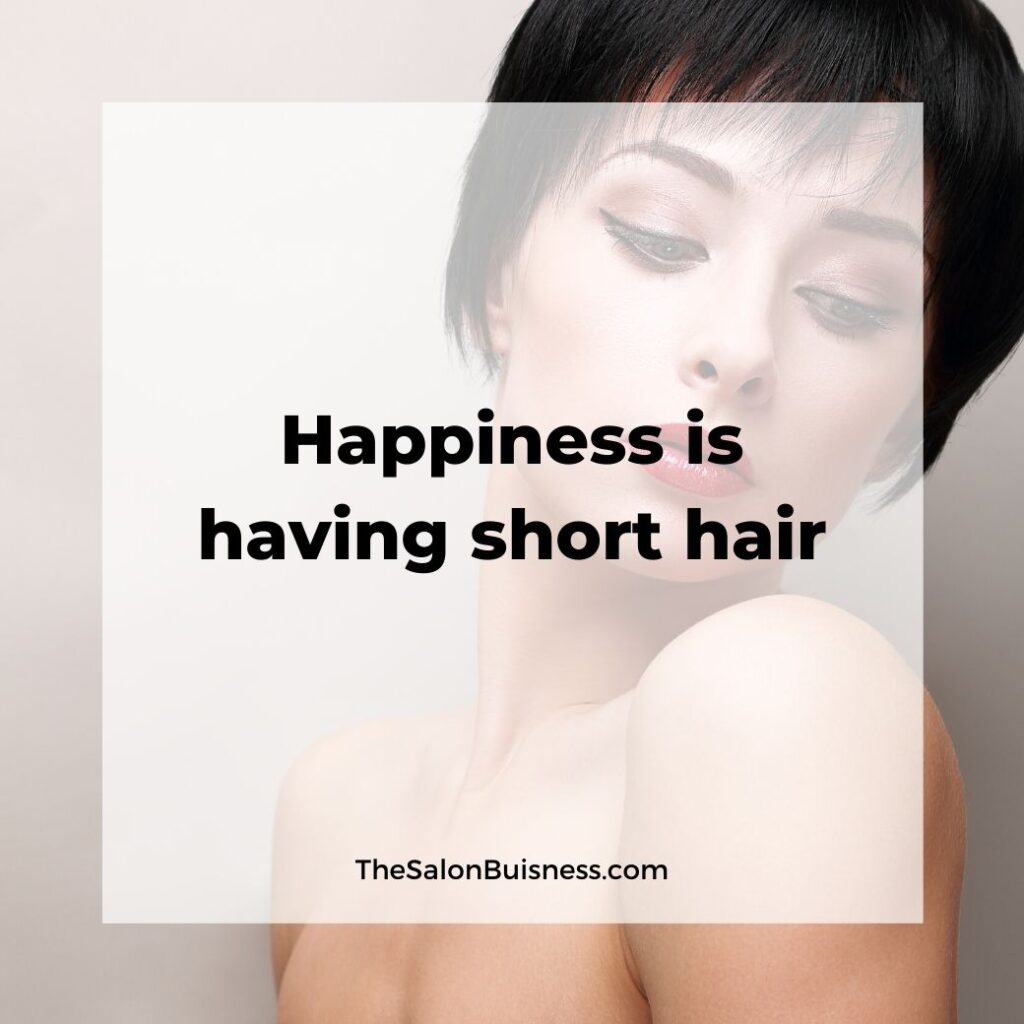 inspiring short hair quotes  - woman with short black hair & red lipstick 