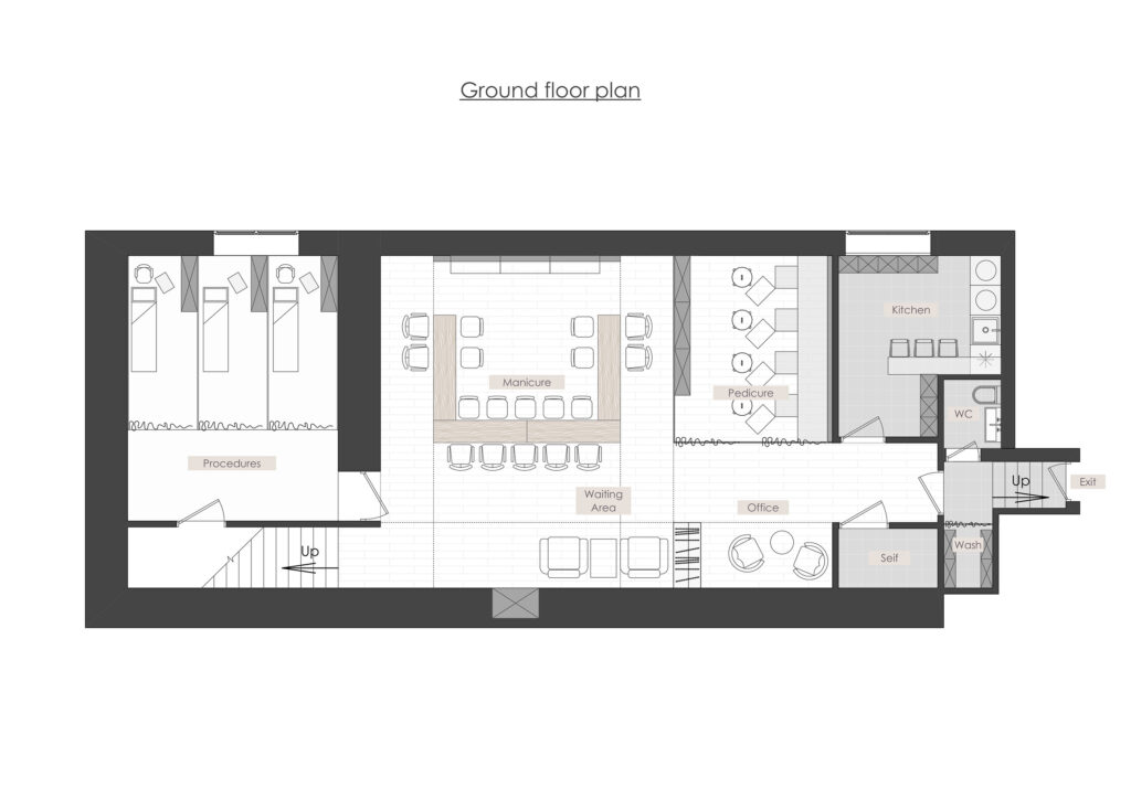 Beauty salon floor plan blueprint