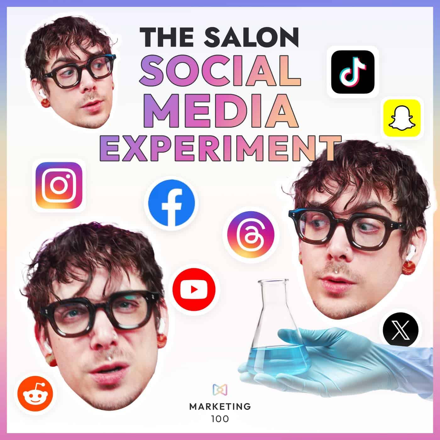 Collage of the concept of The salon social media experiment.