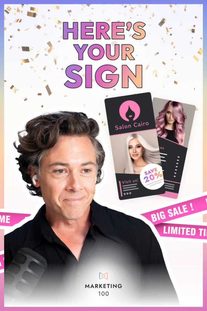 simple salon promo ideas - here's your sign