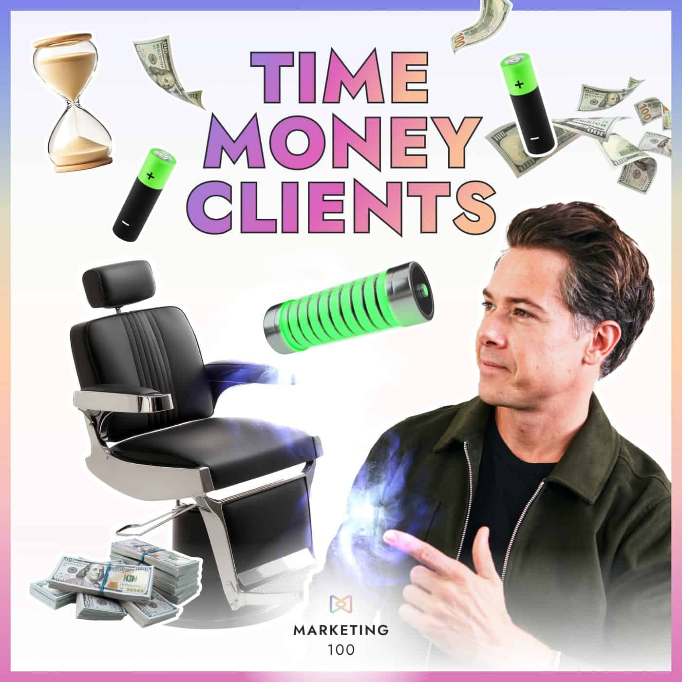 Collage on the topic of Time, money and clients