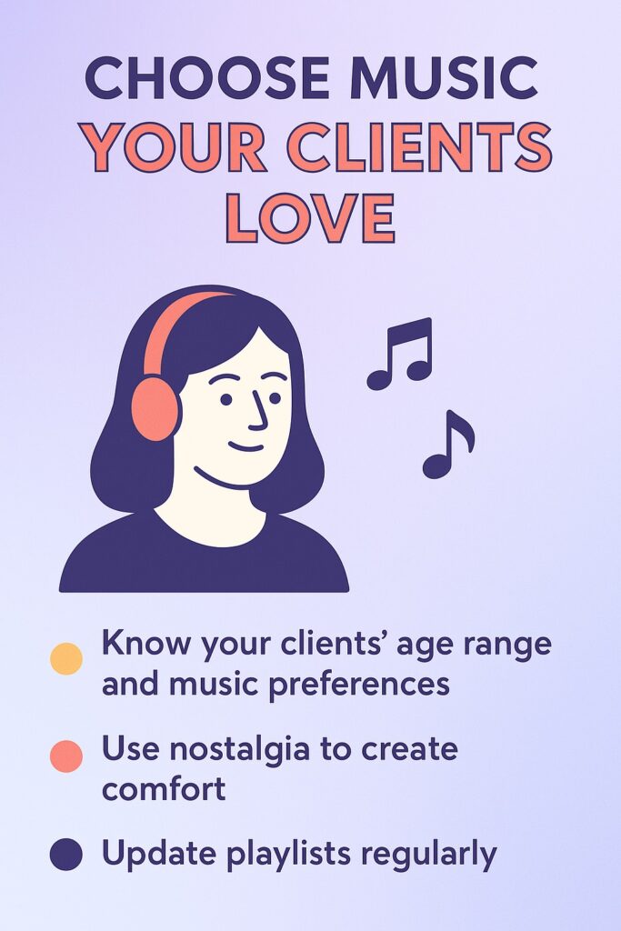 Infographic with the title: Choose Music Your Clients Love