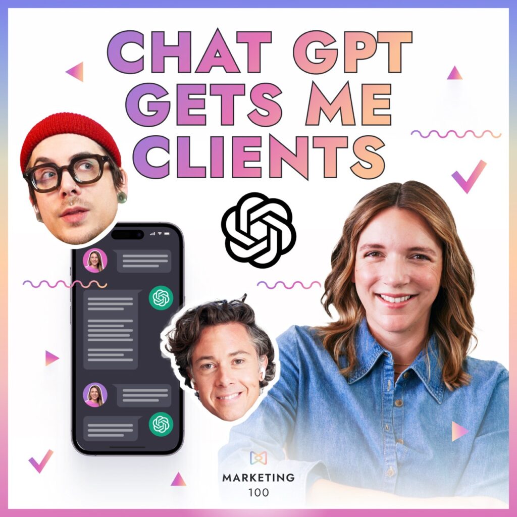 collage with the title: ChatGPT gets me clients