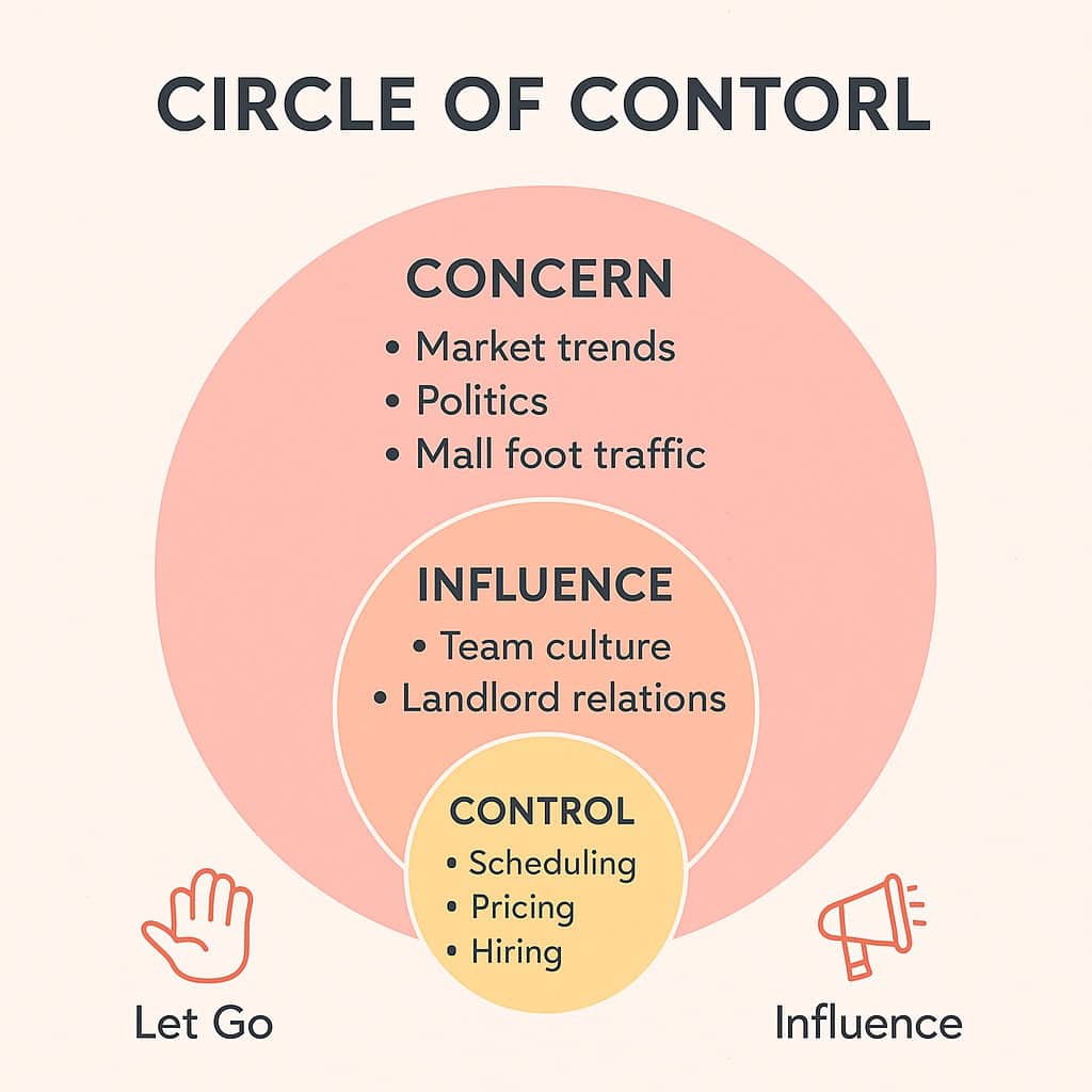 Infographic on the topic of circles of control.