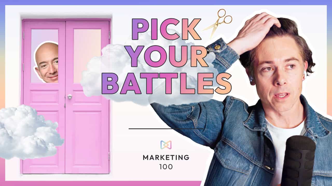 John Hallberg of the salon business scratching his head next to text that says "pick your battles"
