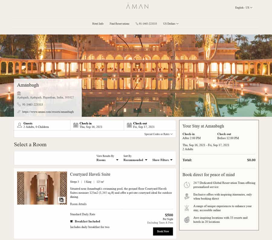 website design Amanbagh Spa Resort