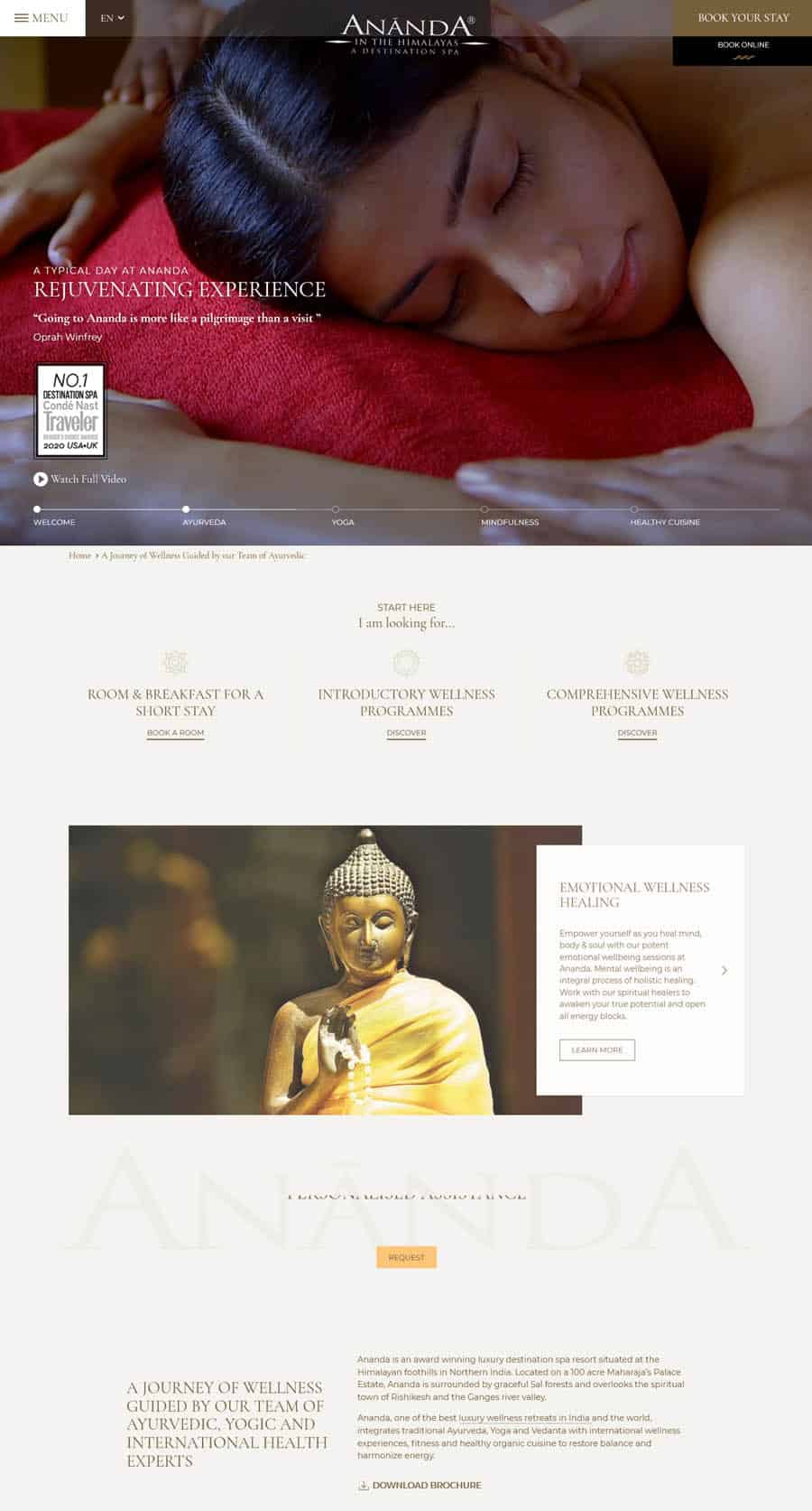 Ananda Spa web design