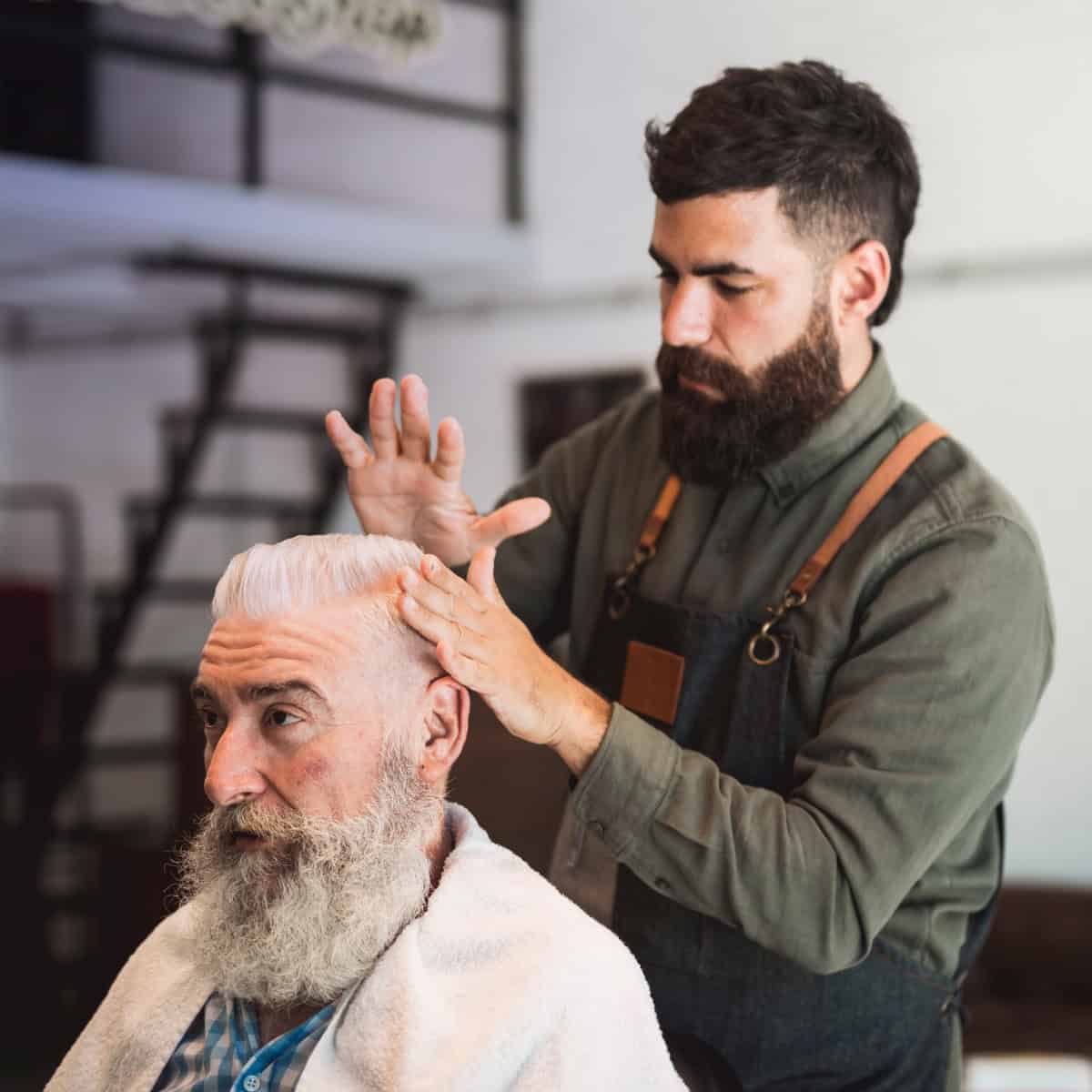 photo of Barber and client