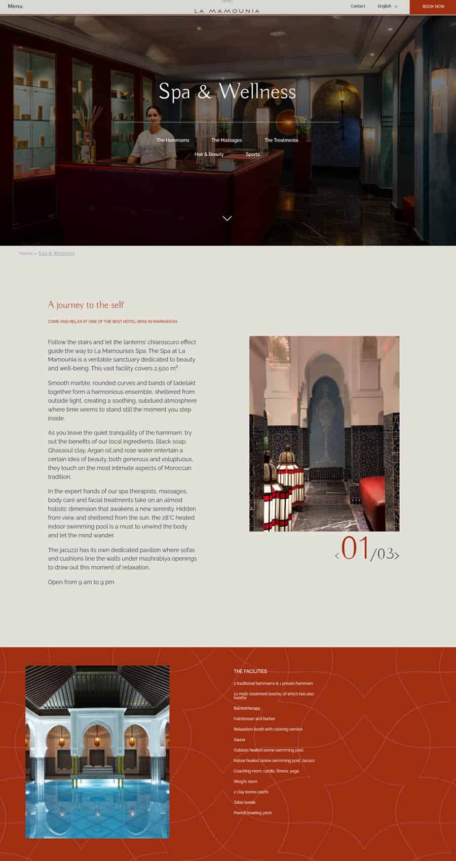 Spa website design La Mamounia Marrakech