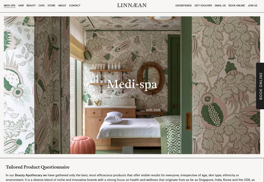 website design Linnaean Medi-spa