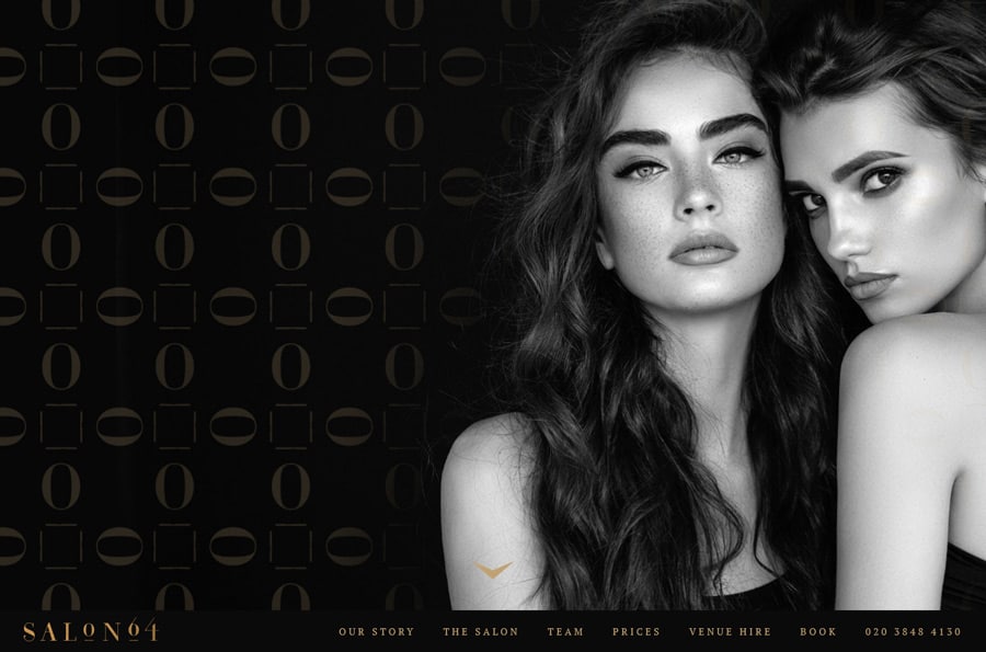 Salon 64 Hair salon website design example