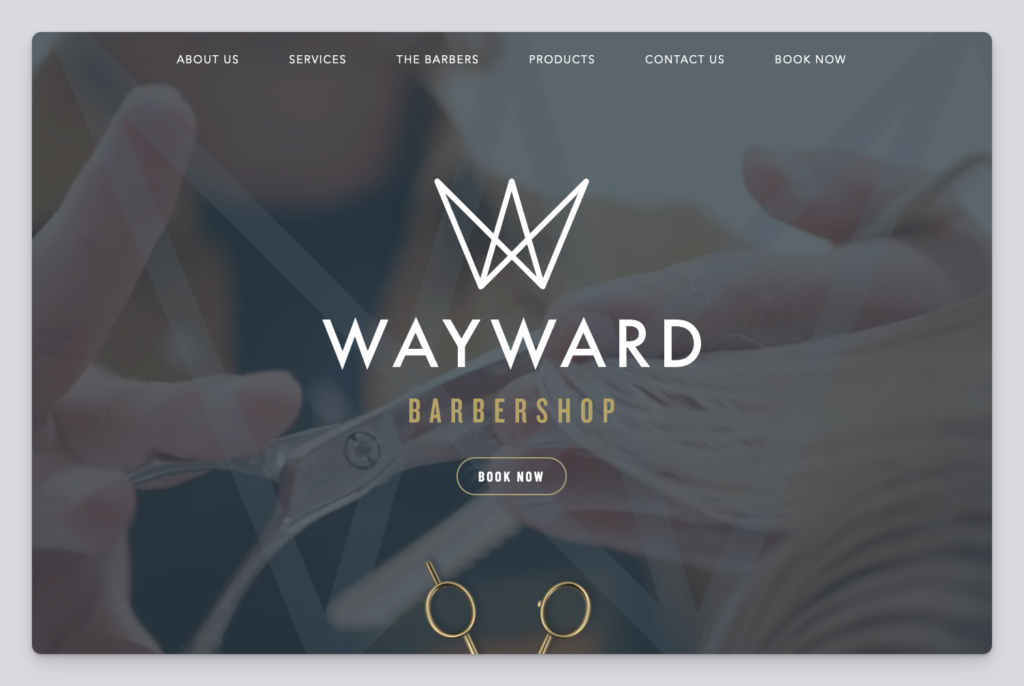 Wayward Barbershop website screenshot