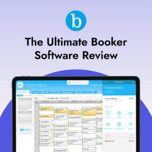 Booker desktop app interface on purple background