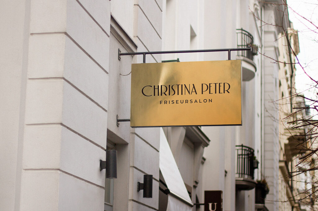 christina peter hair salon signage ideas