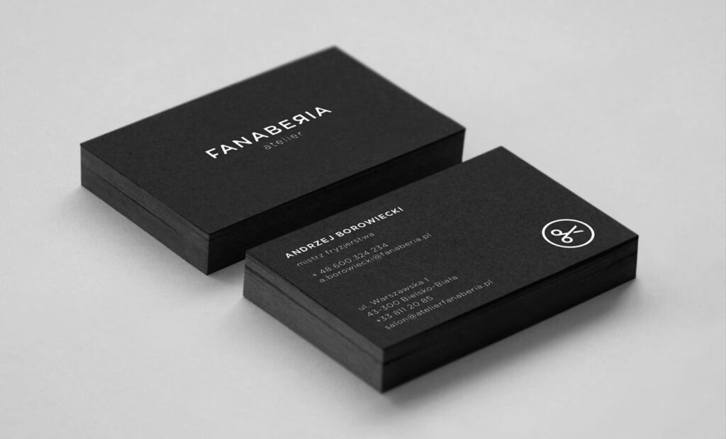 High end salon business card