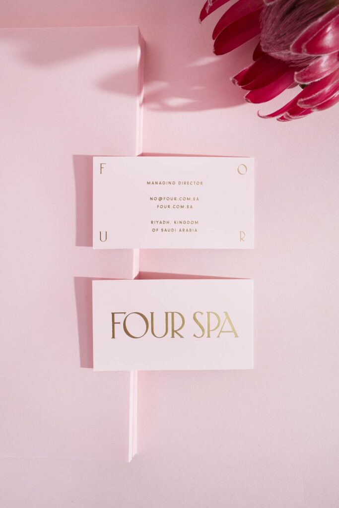 four spa beauty salon business cards