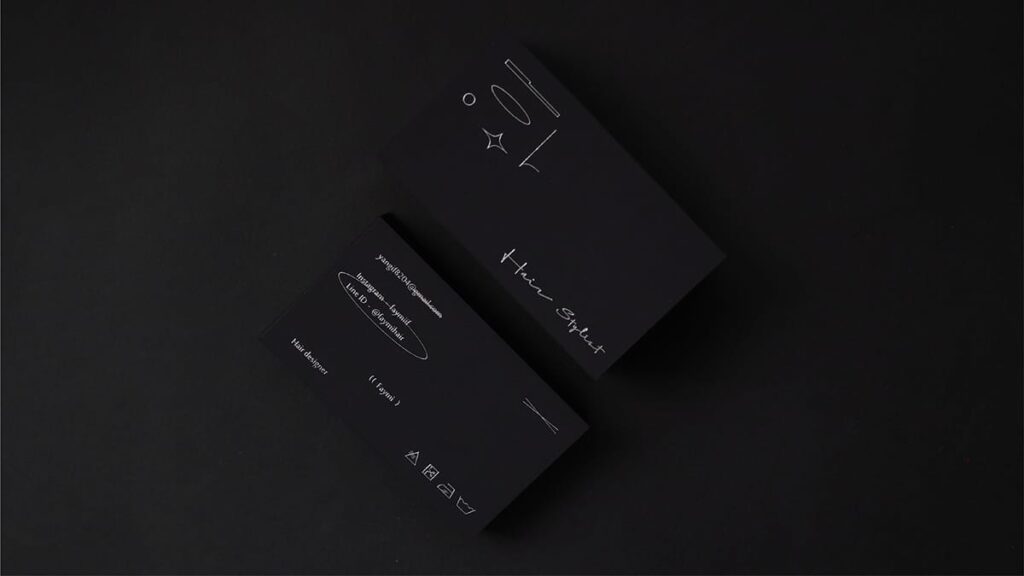 Black hair salon business card