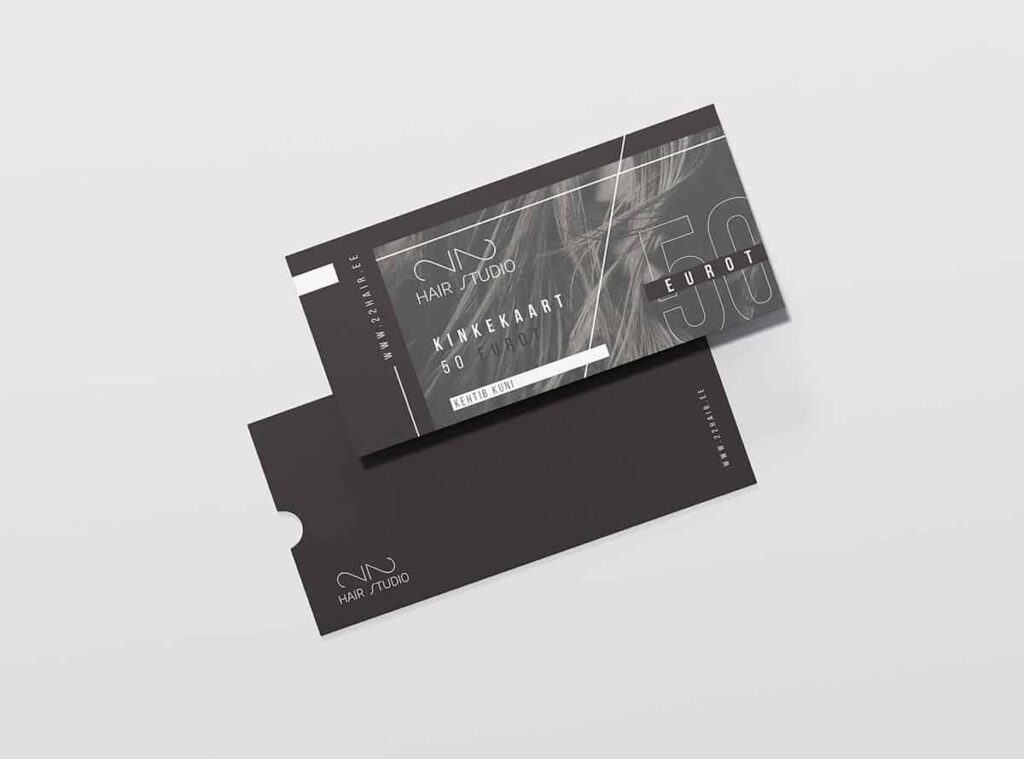 Hair studio business card holder