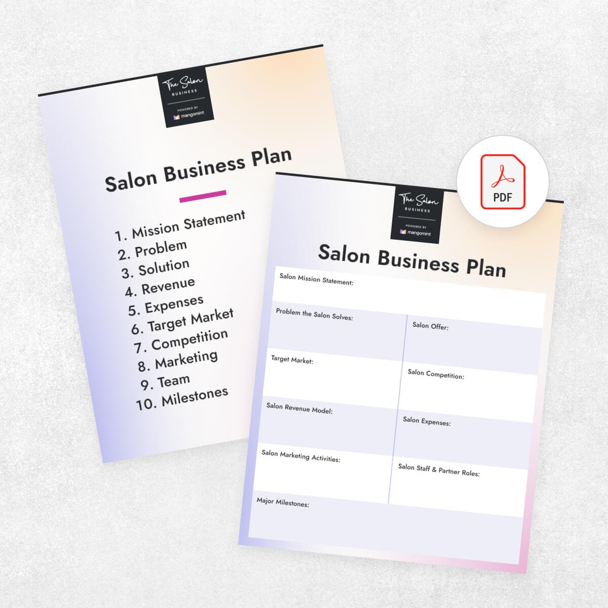 image of 2 salon business plan templates