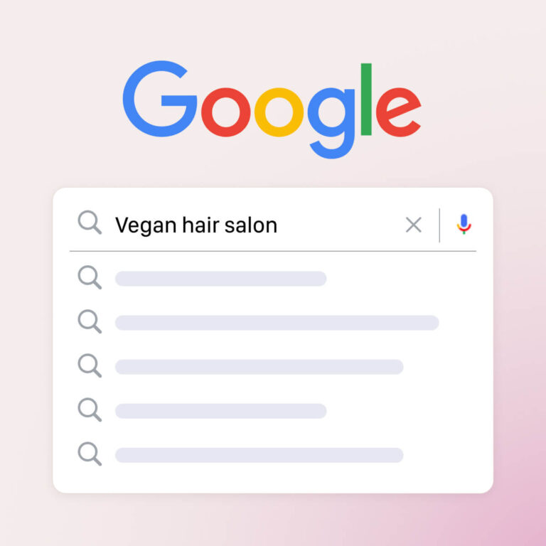 graphic showing a stylized Google search